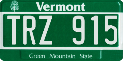 VT license plate TRZ915