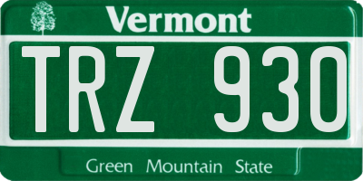 VT license plate TRZ930