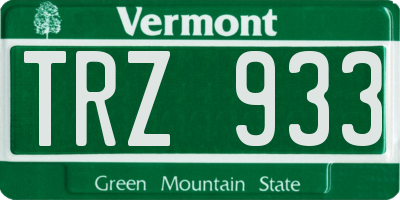 VT license plate TRZ933
