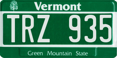 VT license plate TRZ935