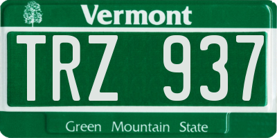 VT license plate TRZ937