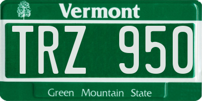 VT license plate TRZ950