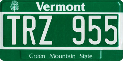 VT license plate TRZ955