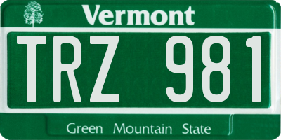 VT license plate TRZ981
