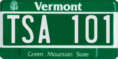 VT license plate TSA101