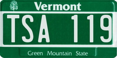 VT license plate TSA119