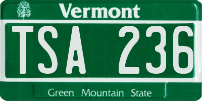 VT license plate TSA236