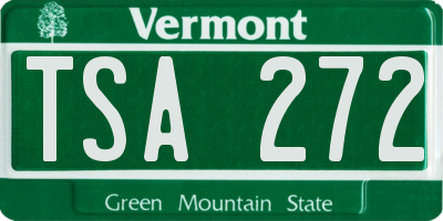 VT license plate TSA272