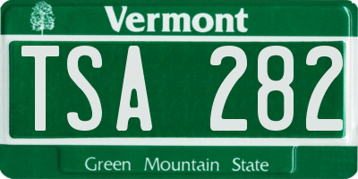VT license plate TSA282