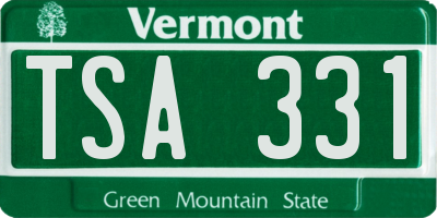 VT license plate TSA331