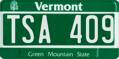 VT license plate TSA409