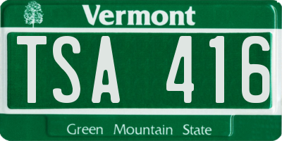 VT license plate TSA416