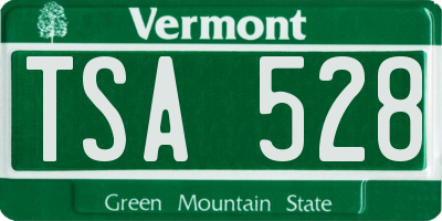VT license plate TSA528