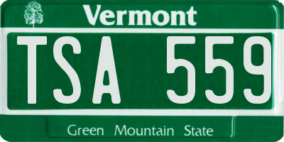 VT license plate TSA559