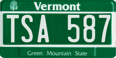 VT license plate TSA587