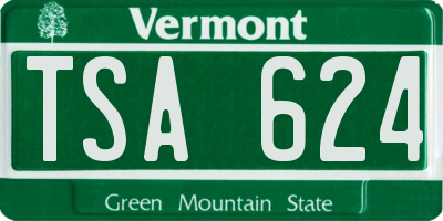 VT license plate TSA624