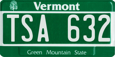 VT license plate TSA632