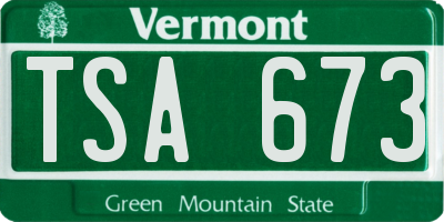 VT license plate TSA673