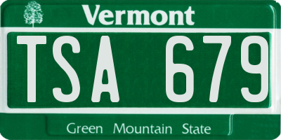 VT license plate TSA679