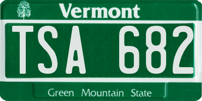 VT license plate TSA682