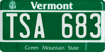 VT license plate TSA683