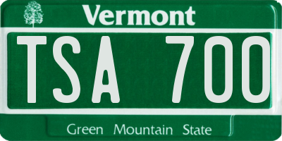VT license plate TSA700