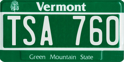 VT license plate TSA760