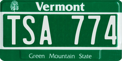 VT license plate TSA774