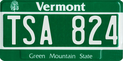 VT license plate TSA824
