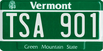 VT license plate TSA901