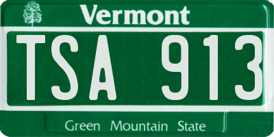 VT license plate TSA913
