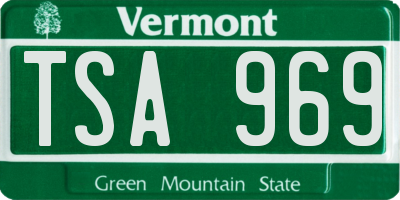 VT license plate TSA969