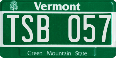VT license plate TSB057