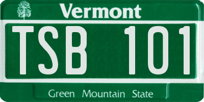 VT license plate TSB101
