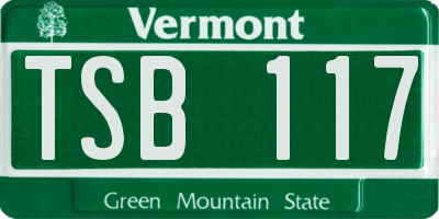 VT license plate TSB117