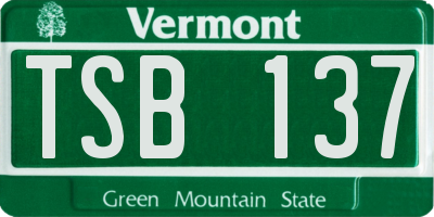 VT license plate TSB137