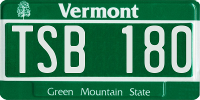 VT license plate TSB180