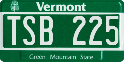 VT license plate TSB225
