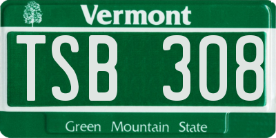 VT license plate TSB308