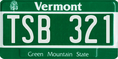 VT license plate TSB321
