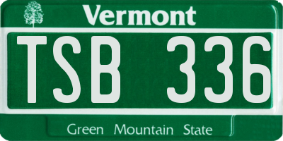 VT license plate TSB336