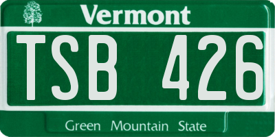VT license plate TSB426