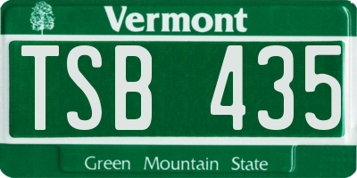 VT license plate TSB435