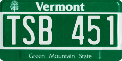 VT license plate TSB451