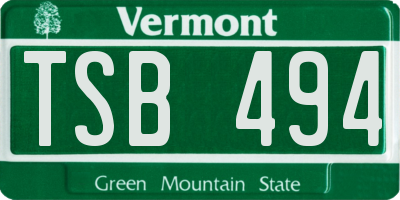 VT license plate TSB494