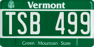 VT license plate TSB499
