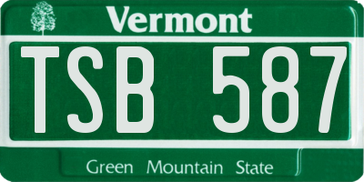 VT license plate TSB587