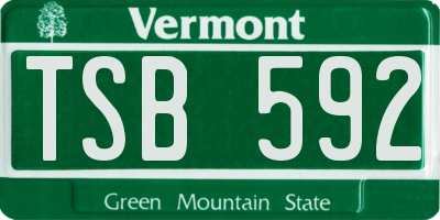 VT license plate TSB592