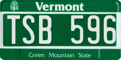 VT license plate TSB596