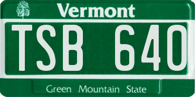 VT license plate TSB640